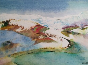 Peinture intitulée "Energies vibrations…" par Gabor, Œuvre d'art originale, Aquarelle