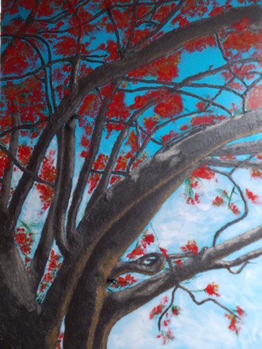 thai flamboyant Peinture intitulée "thai flamboyant" par Alain Berthier, Œuvre d'art originale, Acrylique