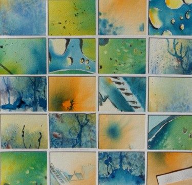 绘画 标题为“patchwork05.jpg” 由Françoise Pillou, 原创艺术品, 水彩