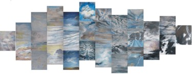 Peinture intitulée "mosaique2nuages2011…" par Association Les Couleurs De L'Antenne, Œuvre d'art originale
