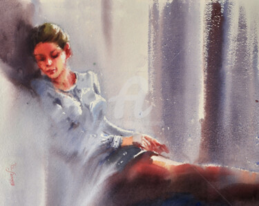 Painting titled "figure-studies-in-w…" by Kishore Singh, Original Artwork, Watercolor