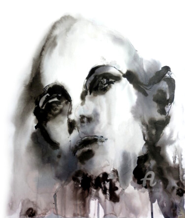Peinture intitulée "Ressemblance" par Constance Robine, Œuvre d'art originale, Encre