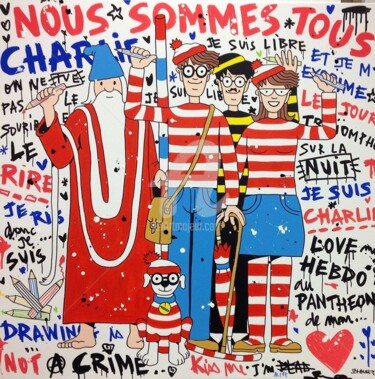 Peinture intitulée "nous-sommes-tous-ch…" par Johanne 8, Œuvre d'art originale