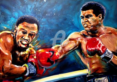 Painting titled "fraizer-vs-ali-in-m…" by Predrag Gardasevic, Original Artwork