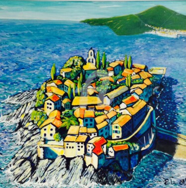 Painting titled "sveti-stefan-monten…" by Predrag Gardasevic, Original Artwork