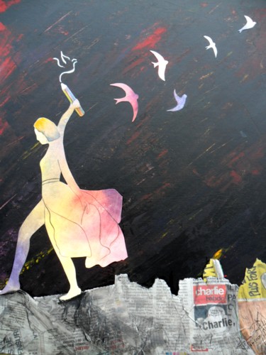 Peinture intitulée "liberte.jpg" par Françoise Pillou, Œuvre d'art originale, Autre