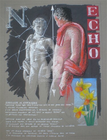Dessin intitulée "NARKISSOS" par Carlo Maiolini, Œuvre d'art originale, Graphite