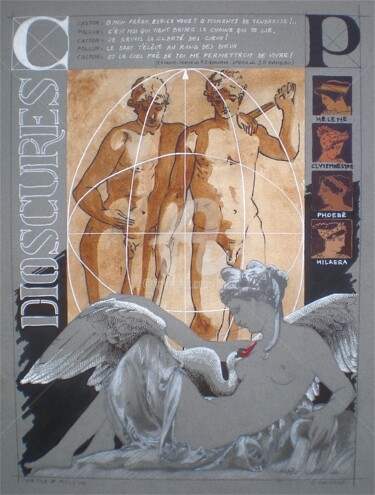 Dessin intitulée "CASTOR & POLLUX" par Carlo Maiolini, Œuvre d'art originale, Graphite