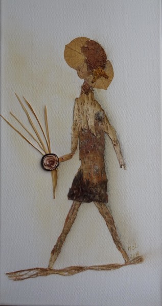 Collages intitulée "Rosy" par Martine Capdeville-Lacomme, Œuvre d'art originale