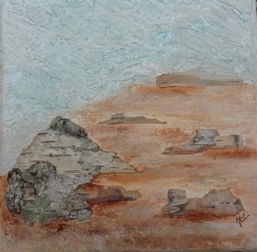 Collages intitulée "Un quart de terre" par Martine Capdeville-Lacomme, Œuvre d'art originale