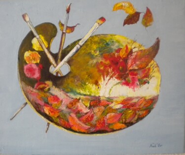 Pintura intitulada "LA PALETTE" por Nadine Jacot (Nad-Ev), Obras de arte originais