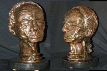 Skulptur mit dem Titel "“HE USED TO KNOW TH…" von Jo Moore, Original-Kunstwerk, Metalle