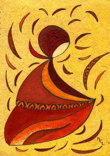 Peinture intitulée "envolee.jpg" par Martine Capdeville-Lacomme, Œuvre d'art originale, Encre