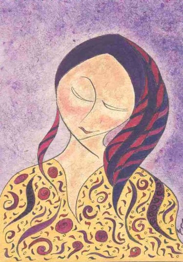 Peinture intitulée "monia.jpg" par Martine Capdeville-Lacomme, Œuvre d'art originale, Encre