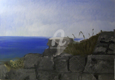 Peinture intitulée "Détail Mur Erice" par Clémence C., Œuvre d'art originale, Huile