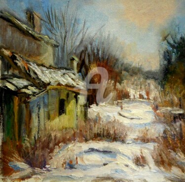 Peinture intitulée "La petite maison ab…" par Antonia Ney, Œuvre d'art originale, Huile