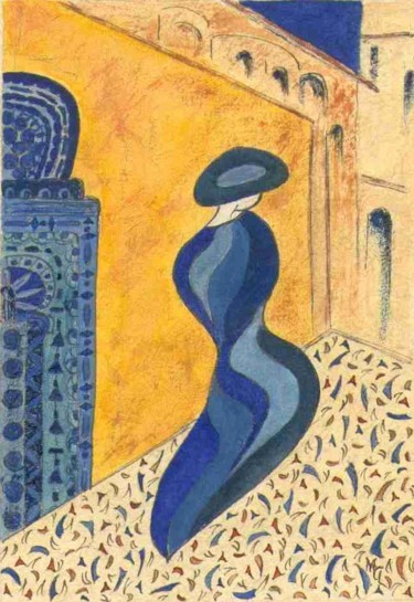 Peinture intitulée "provence.jpg" par Martine Capdeville-Lacomme, Œuvre d'art originale, Encre