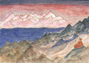 Peinture intitulée "spirits.jpg" par Martine Capdeville-Lacomme, Œuvre d'art originale, Encre