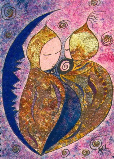 Peinture intitulée "univers2.jpg" par Martine Capdeville-Lacomme, Œuvre d'art originale, Encre