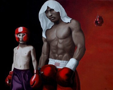 Painting titled "Little Macho" by Peter Seminck, Original Artwork, Oil