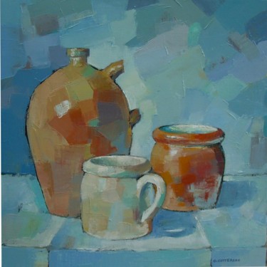 Peinture intitulée "Poteries" par Gérard Cottereau, Œuvre d'art originale, Huile