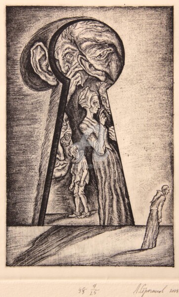 Envy. Series Seven Deadly Sins Printmaking titled "Envy. Series Seven…" by Leonid Stroganov, Original Artwork, Etching