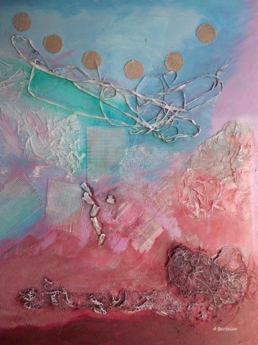 aurore boreale Peinture intitulée "aurore boreale" par Alain Berthier, Œuvre d'art originale, Autre