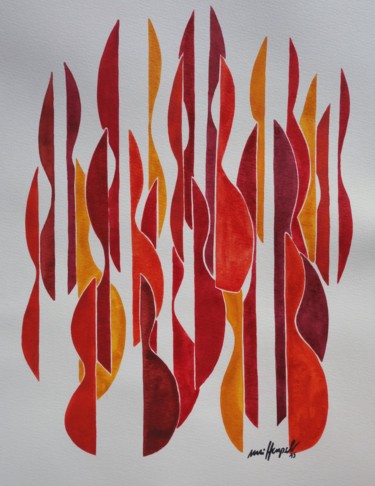 Malerei mit dem Titel "Just Waiting For A…" von Ulli Heupel, Original-Kunstwerk, Aquarell