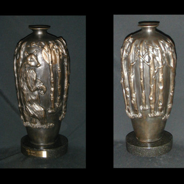 Sculpture titled "“ASPEN MOON”, BRONZ…" by Jo Moore, Original Artwork, Metals