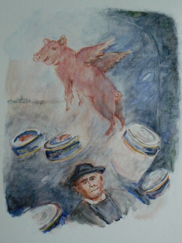 Peinture intitulée "Hommage au paté" par Venner Fanch, Œuvre d'art originale, Huile