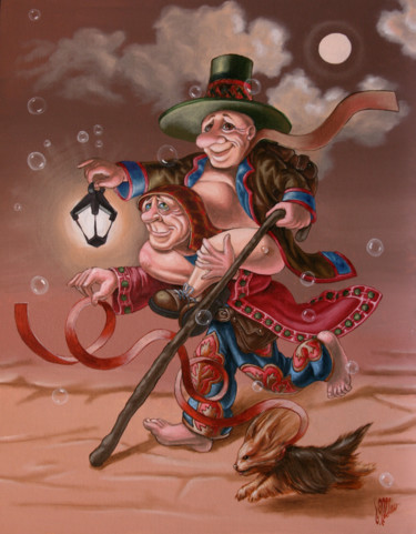 "Little Flashlight." başlıklı Tablo Victor Molev tarafından, Orijinal sanat, Petrol Karton üzerine monte edilmiş