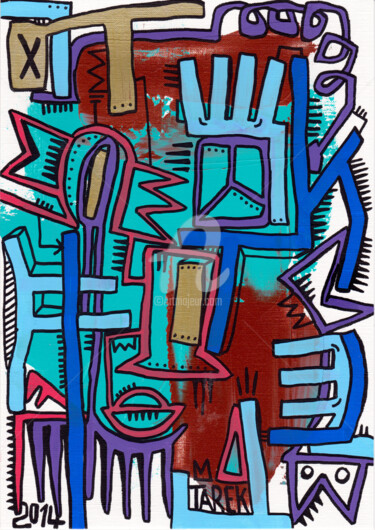 图画 标题为“Geometrik #8” 由Tarek Ben Yakhlef, 原创艺术品, 丙烯