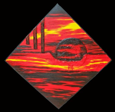 Painting titled "Solar Progression" by Jo Moore, Original Artwork, Oil
