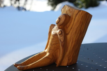 Sculpture titled "Au pied de mon arbre" by Max Bernard, Original Artwork, Wood