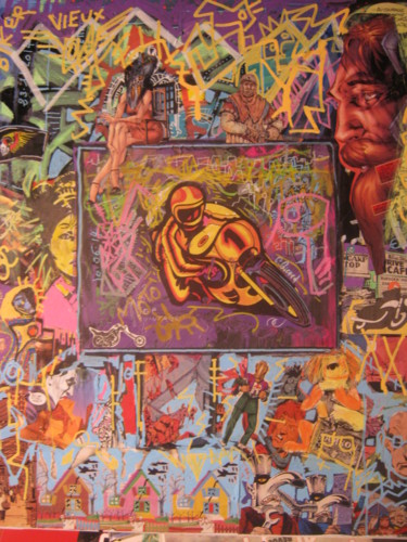 Peinture intitulée "le-vieux-biker" par Girerd Christophe, Œuvre d'art originale, Autre