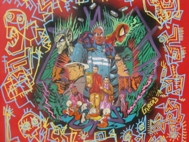 Peinture intitulée "les neveux!" par Girerd Christophe, Œuvre d'art originale, Acrylique