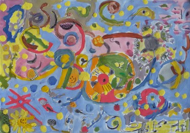 Peinture intitulée "Meli melo" par Valbrun, Œuvre d'art originale, Aquarelle Monté sur Carton