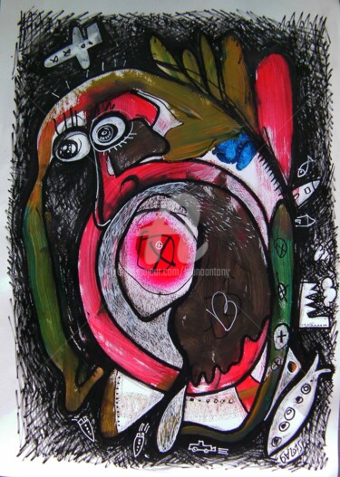 Peinture intitulée "amour travail liber…" par Bruno Antony-Thouret (bruno antony), Œuvre d'art originale, Acrylique