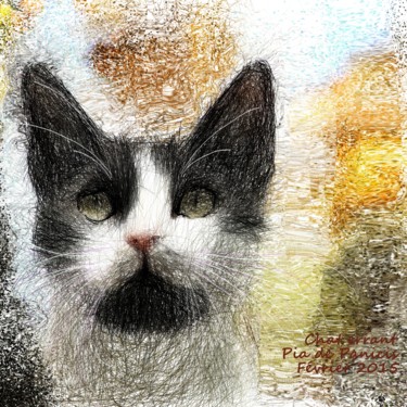 数字艺术 标题为“Chat errant” 由Pia De Panicis, 原创艺术品, 数字油画