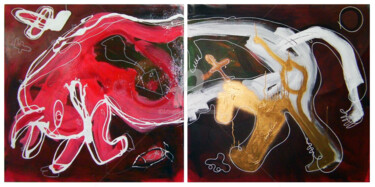 Peinture intitulée "Taureau en liberté" par Bruno Antony-Thouret (bruno antony), Œuvre d'art originale, Acrylique