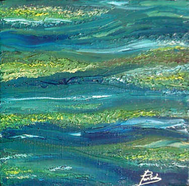 Peinture intitulée "vagues 20-x-20.jpg" par Isabelle Barbot, Œuvre d'art originale
