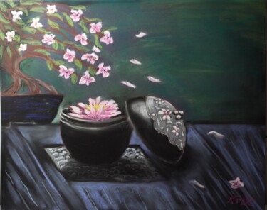 " Impression japonaise "- Pastel sec sur pastelcard Peinture intitulée "" Impression japona…" par Kpbc, Œuvre d'art originale