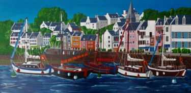 Painting titled "belle ile en mer" by Gilbert Devesa, Original Artwork, Acrylic Mounted on Wood Stretcher frame