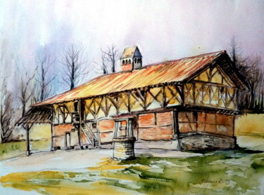 Peinture intitulée "FERME BRESSANE "La…" par Pierre Feyeux, Œuvre d'art originale