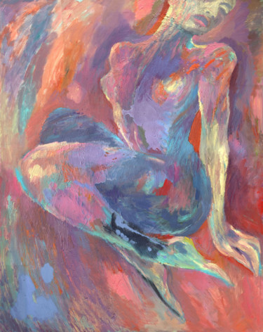 Peinture intitulée "COLORFUL NUDE" par Petr Ldin, Œuvre d'art originale, Huile
