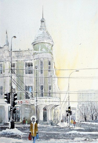 Krasnodar Winter Painting titled "Krasnodar Winter" by Andrew Lucas, Original Artwork, Watercolor
