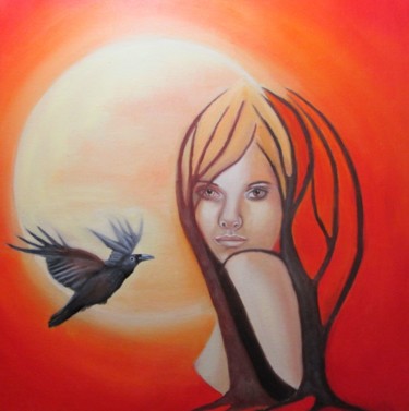 Peinture intitulée "Dream of moon" par Alix, Œuvre d'art originale, Huile
