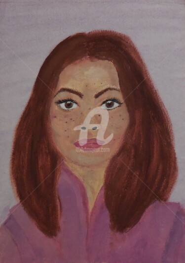 Peinture intitulée "En Rose" par Clémence C., Œuvre d'art originale, Gouache