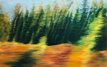 Peinture intitulée "aller simple" par Martine Lafont, Œuvre d'art originale, Acrylique Monté sur Châssis en bois