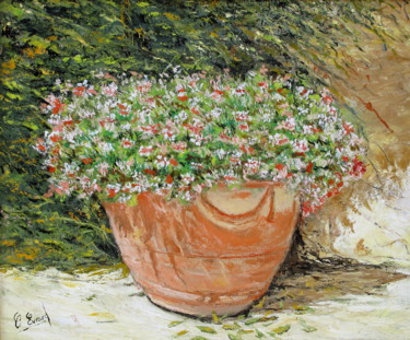 Le pot de géraniums